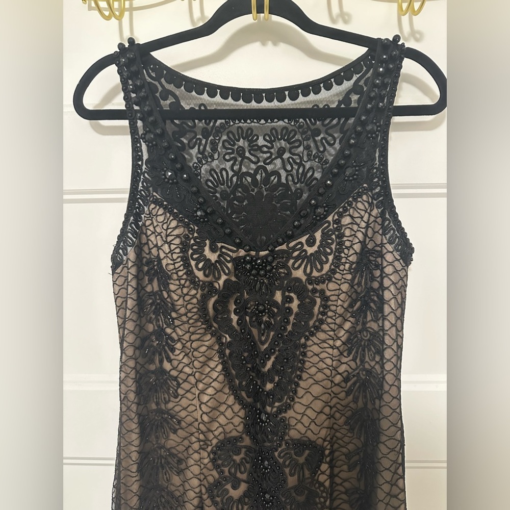 Black Beaded Sue Wong Cocktail Dress